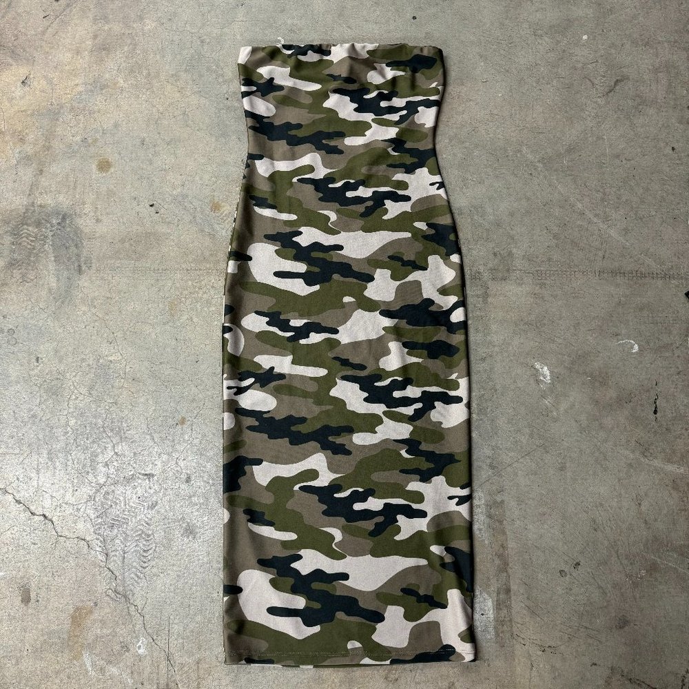 Camo Spandex Midi Dress